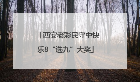 西安老彩民守中快乐8“选九”大奖