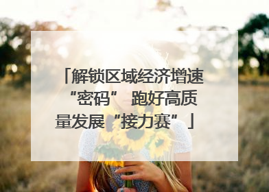 解锁区域经济增速“密码” 跑好高质量发展“接力赛”