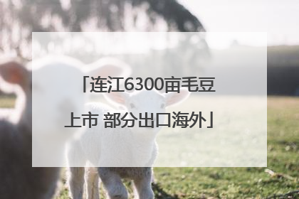 连江6300亩毛豆上市 部分出口海外