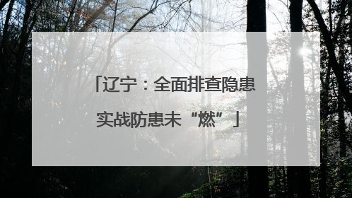 辽宁：全面排查隐患 实战防患未“燃”