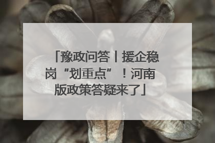豫政问答丨援企稳岗“划重点”！河南版政策答疑来了