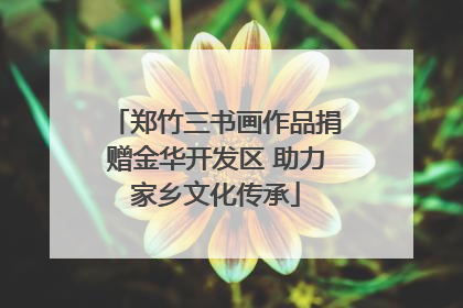郑竹三书画作品捐赠金华开发区 助力家乡文化传承
