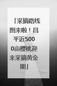 采摘路线图来啦！昌平近5000亩樱桃迎来采摘黄金期