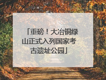 重磅！大冶铜绿山正式入列国家考古遗址公园