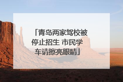 青岛两家驾校被停止招生 市民学车请擦亮眼睛