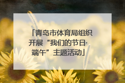 青岛市体育局组织开展“我们的节日·端午”主题活动