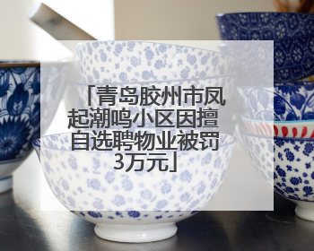 青岛胶州市凤起潮鸣小区因擅自选聘物业被罚3万元