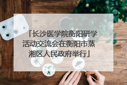 长沙医学院衡阳研学活动交流会在衡阳市蒸湘区人民政府举行