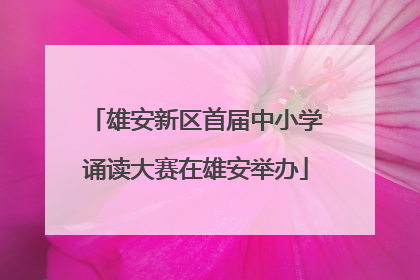 雄安新区首届中小学诵读大赛在雄安举办