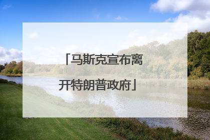 马斯克宣布离开特朗普政府