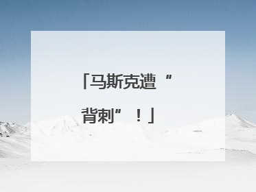 马斯克遭“背刺”！