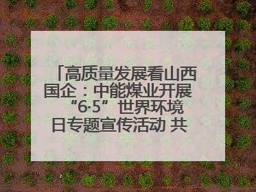 高质量发展看山西国企：中能煤业开展“6·5”世界环境日专题宣传活动 共筑绿色矿山