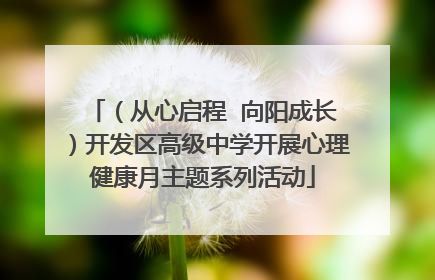 （从心启程  向阳成长）开发区高级中学开展心理健康月主题系列活动