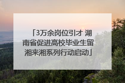 3万余岗位引才 湖南省促进高校毕业生留湘来湘系列行动启动