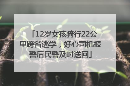 12岁女孩骑行22公里跨省逃学，好心司机报警后民警及时送回