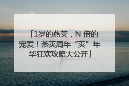 1岁的燕荚，N 倍的宠爱！燕荚周年“荚”年华狂欢攻略大公开