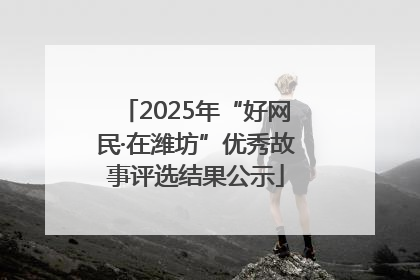 2025年“好网民·在潍坊”优秀故事评选结果公示