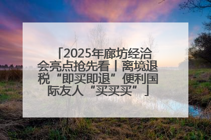 2025年廊坊经洽会亮点抢先看丨离境退税“即买即退”便利国际友人“买买买”