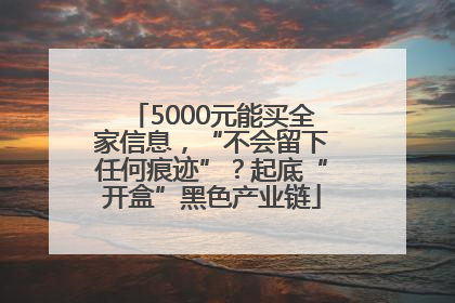 5000元能买全家信息，“不会留下任何痕迹”？起底“开盒”黑色产业链