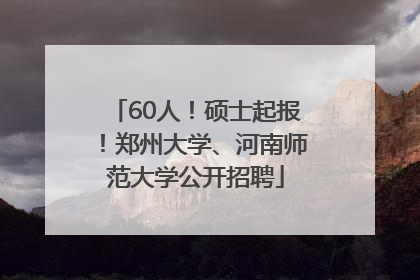 60人！硕士起报！郑州大学、河南师范大学公开招聘
