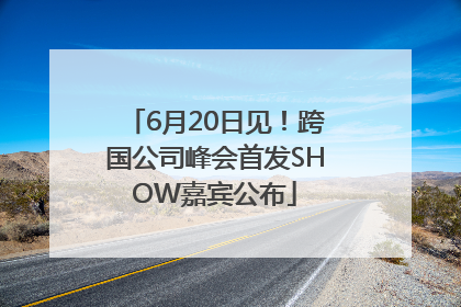 6月20日见！跨国公司峰会首发SHOW嘉宾公布