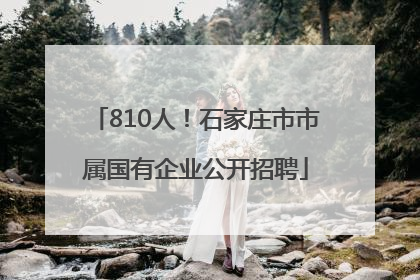 810人！石家庄市市属国有企业公开招聘